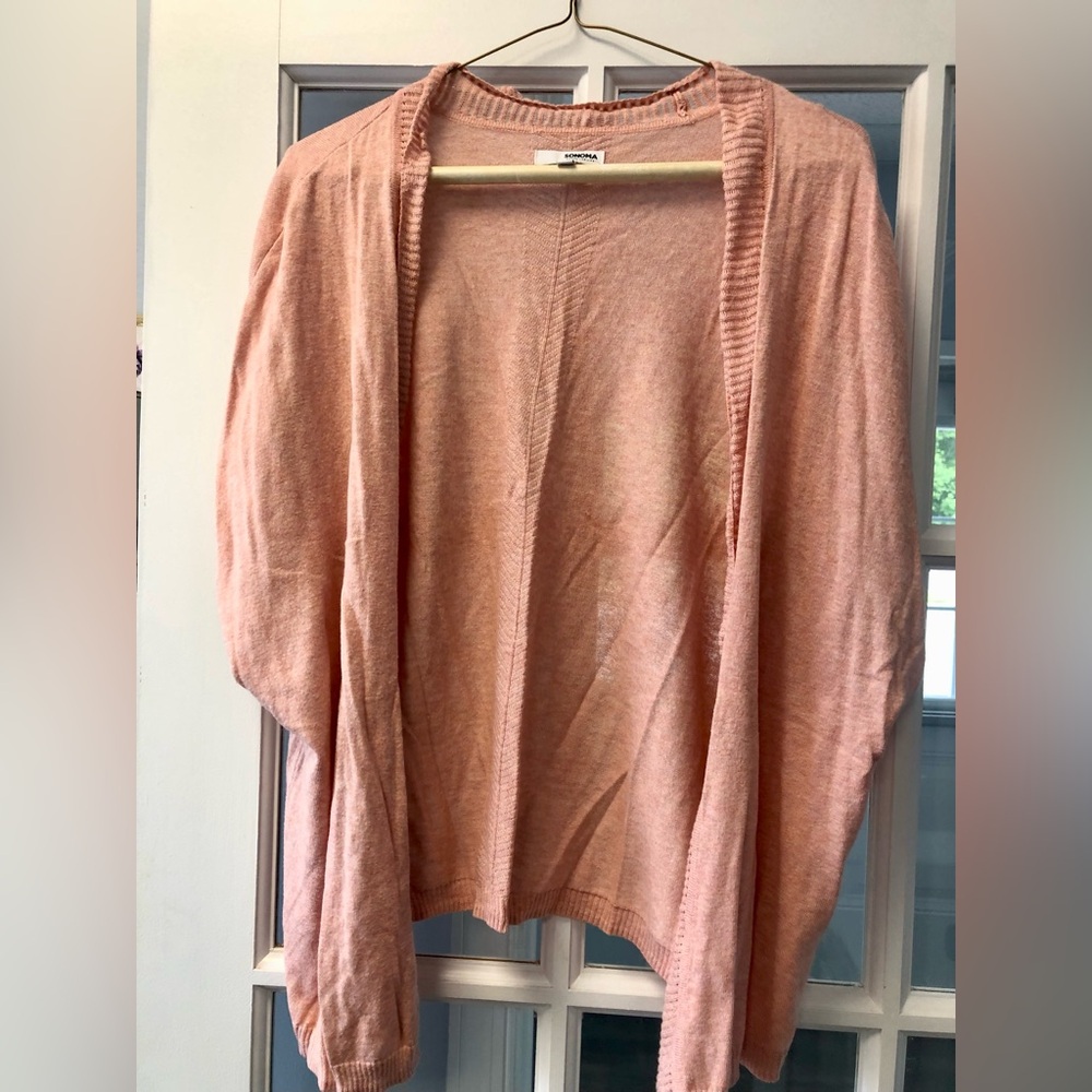 Sonoma Peach/Pink Colored Sleeveless Cardigan, Size XL